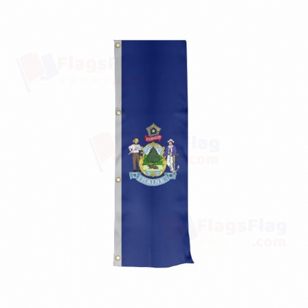Maine Vertically Raised Flags