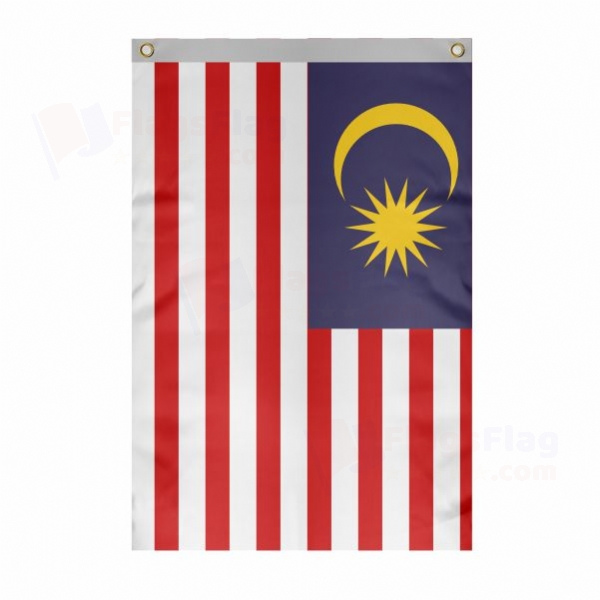 Malaysia Large Size Flag Hanging on Building