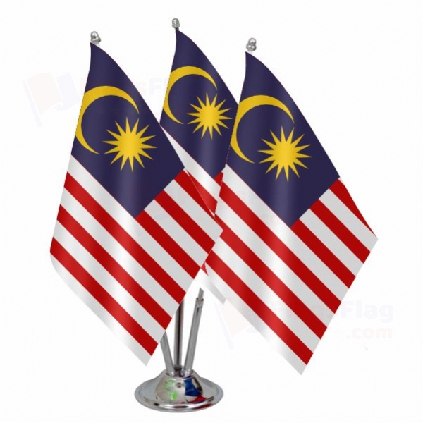 Malaysia Triple Table Flag