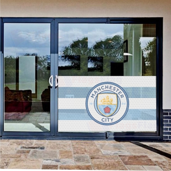 Manchester City FC Glass Film Manchester City FC One Way Vision Printing
