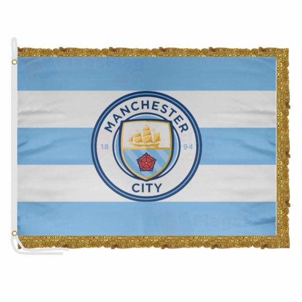 Manchester City FC Satin Office Flag