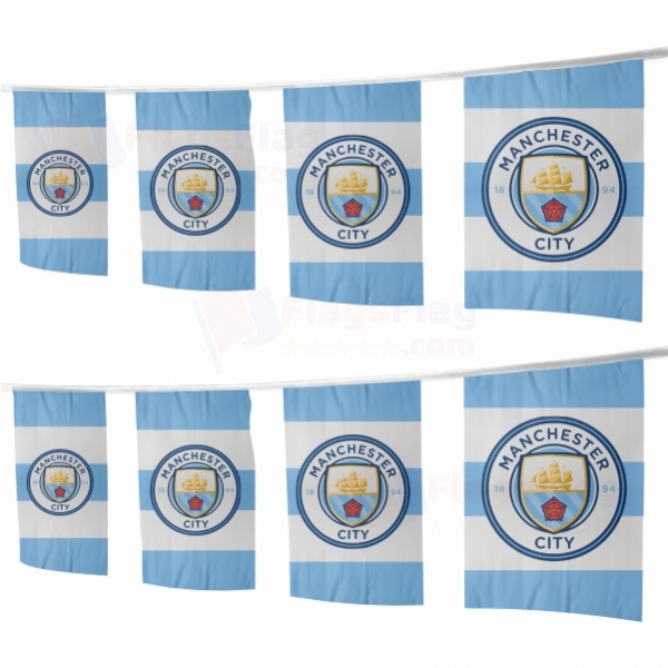 Manchester City FC Square String Flags