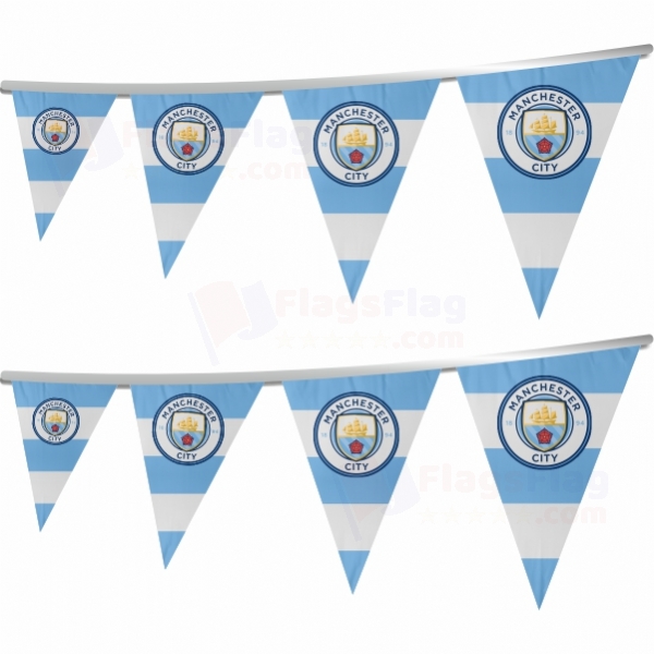 Manchester City FC Stringed Triangle Flag