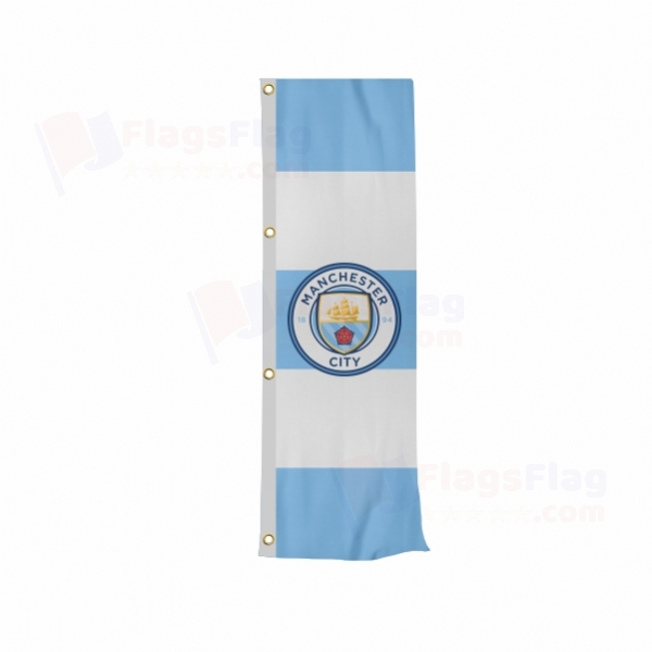 Manchester City FC Vertically Raised Flags