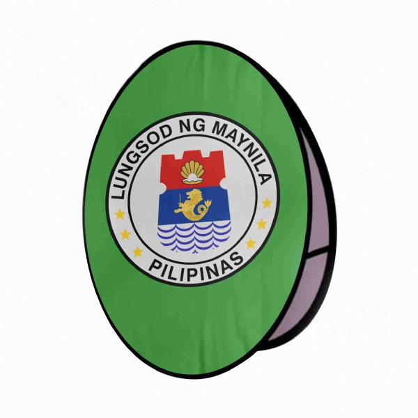 Manila Round Cloth Banner Display Stands