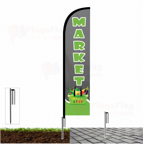 Market Fishing Rod Flag