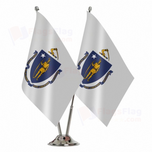 Massachusetts 2 Table Flags