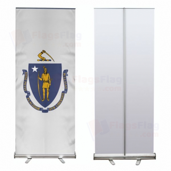 Massachusetts Roll Up Banner