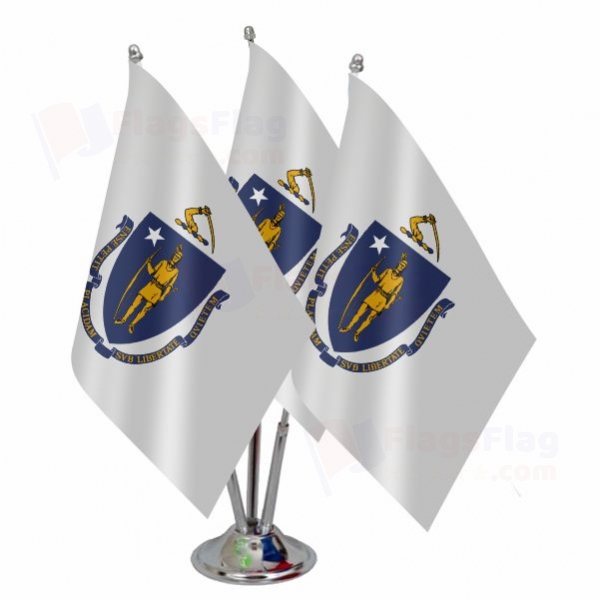 Massachusetts Triple Table Flag