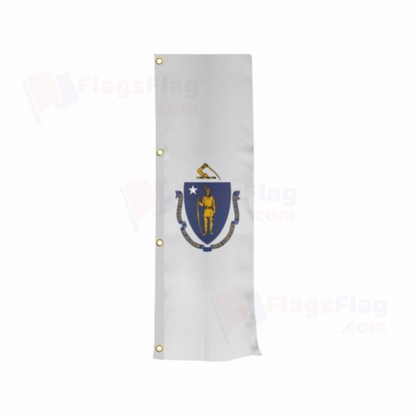 Massachusetts Vertically Raised Flags