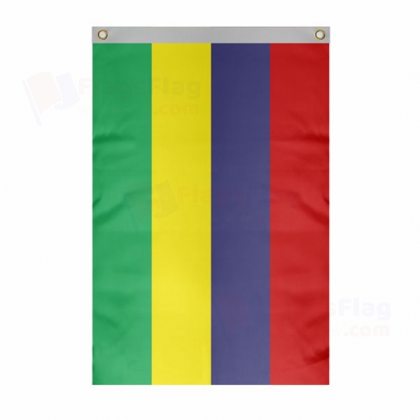 Mauritius Large Size Flag Hanging on Building