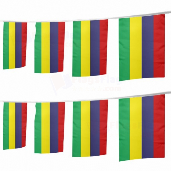 Mauritius Square String Flags