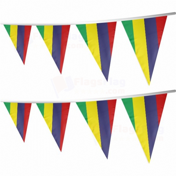 Mauritius Stringed Triangle Flag