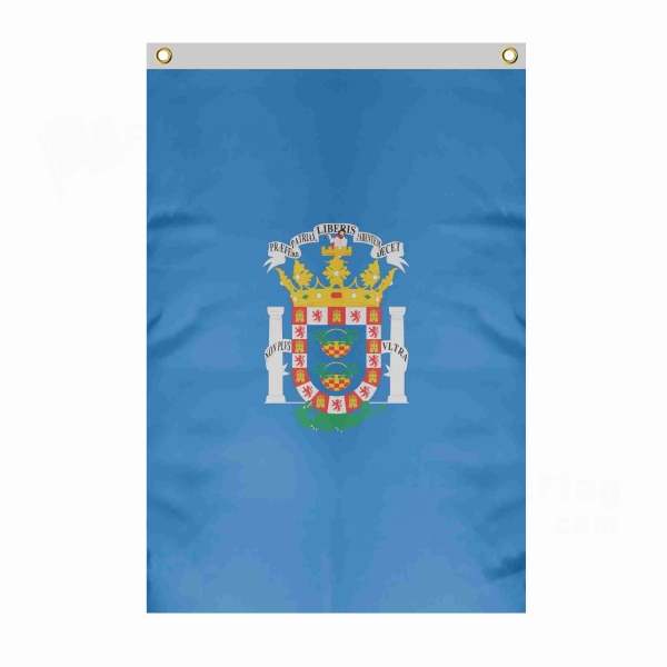 Melilla Large Size Flag Hanging on Building