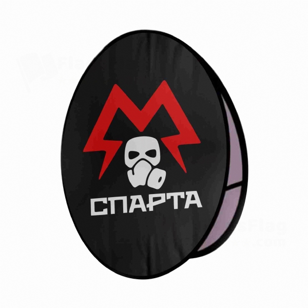 Metro Sparta Battalion Round Cloth Banner Display Stands