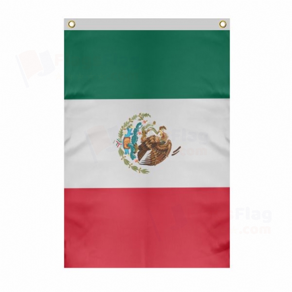 Mexico Large Size Flag Hanging on Building