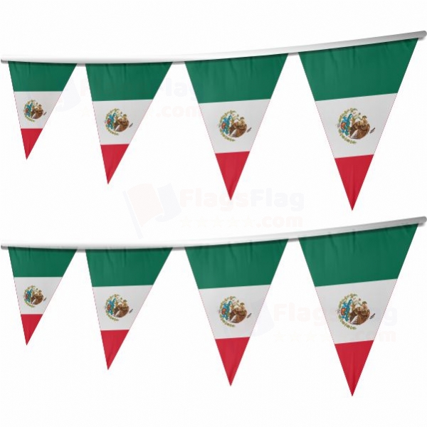 Mexico Stringed Triangle Flag
