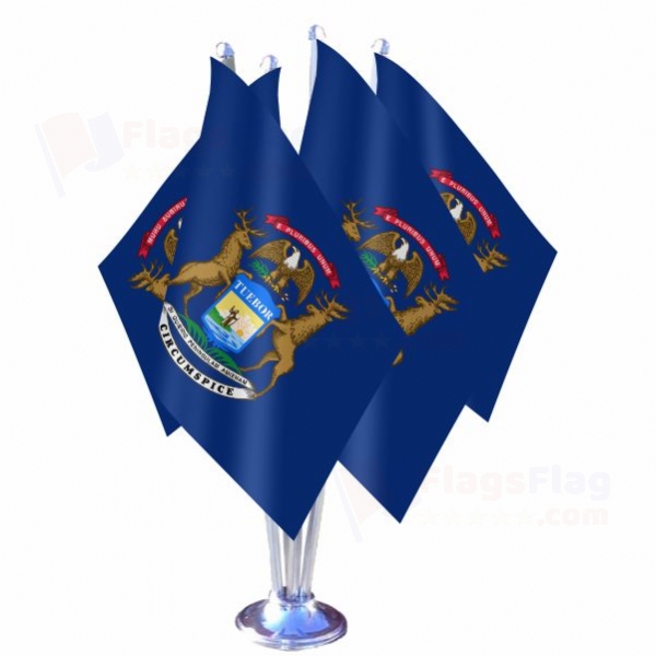 Michigan Quadruple Table Flag