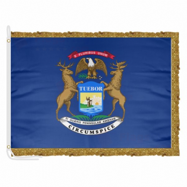 Michigan Satin Office Flag