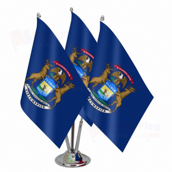 Michigan Triple Table Flag