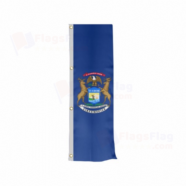 Michigan Vertically Raised Flags