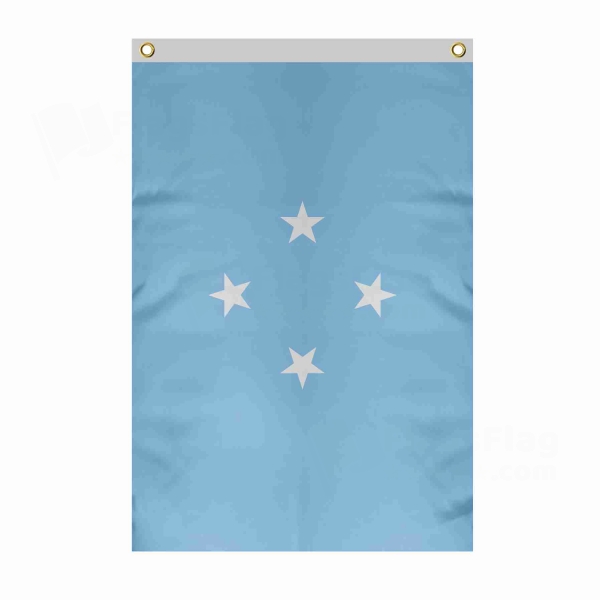 Micronesia Large Size Flag Hanging on Building