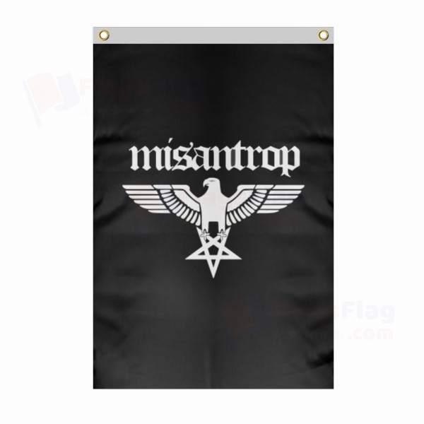 Misantrop Large Size Flag Hanging on Building