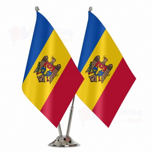 Moldova 2 Table Flags