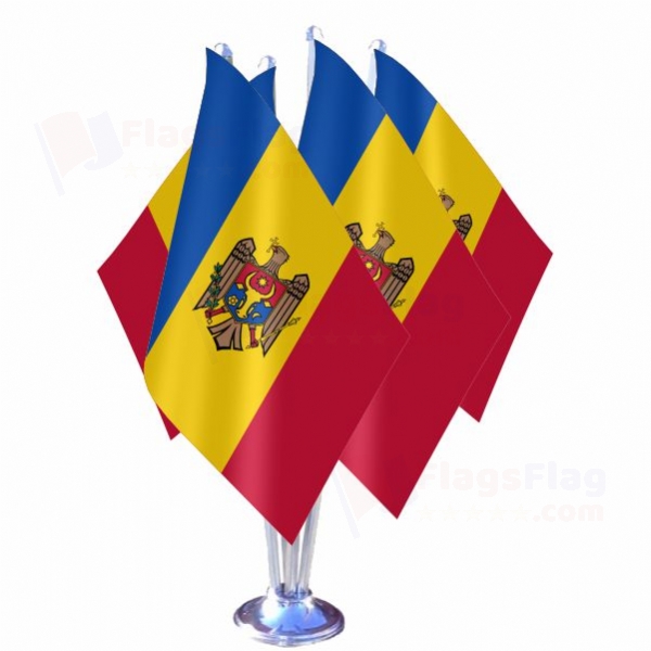 Moldova Quadruple Table Flag