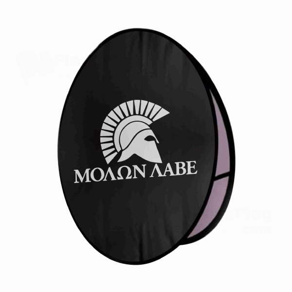 Molon Labe Round Cloth Banner Display Stands