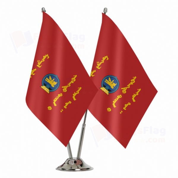 Mongolian Armed Forces Binary Table Flag