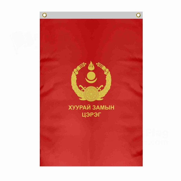 Mongolian Ground Force Large Size Flag Hanging on Building