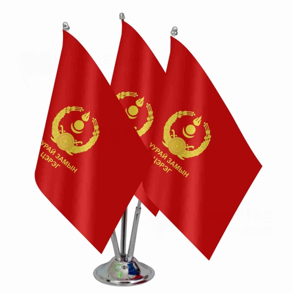 Mongolian Ground Force Triple Table Flag