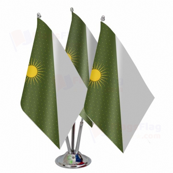Mughal Empire Triple Table Flag