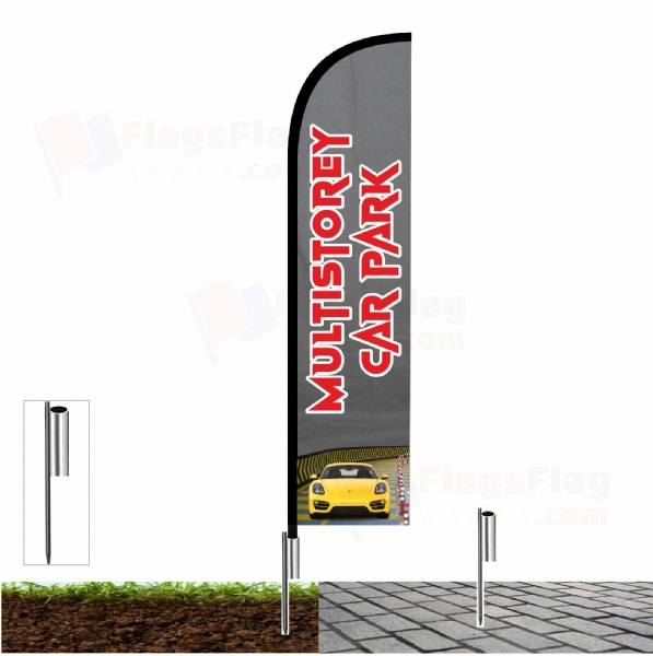 Multistorey Car Park Fishing Rod Flag