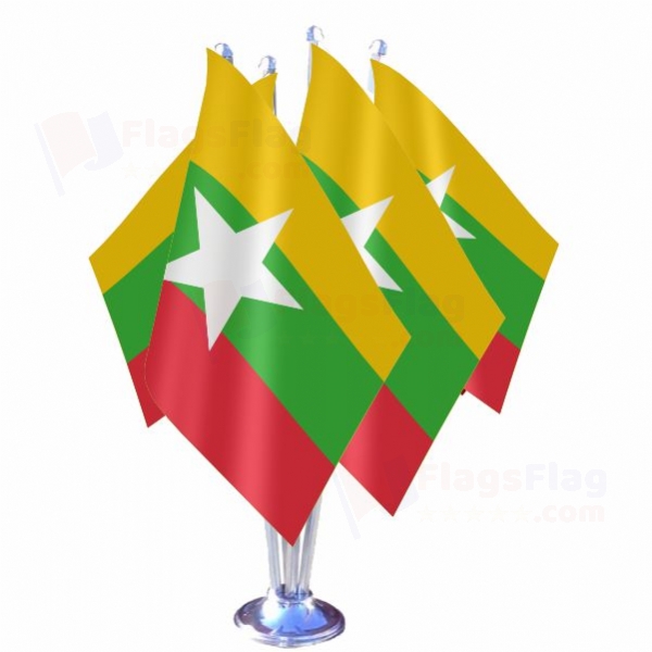 Myanmar Quadruple Table Flag