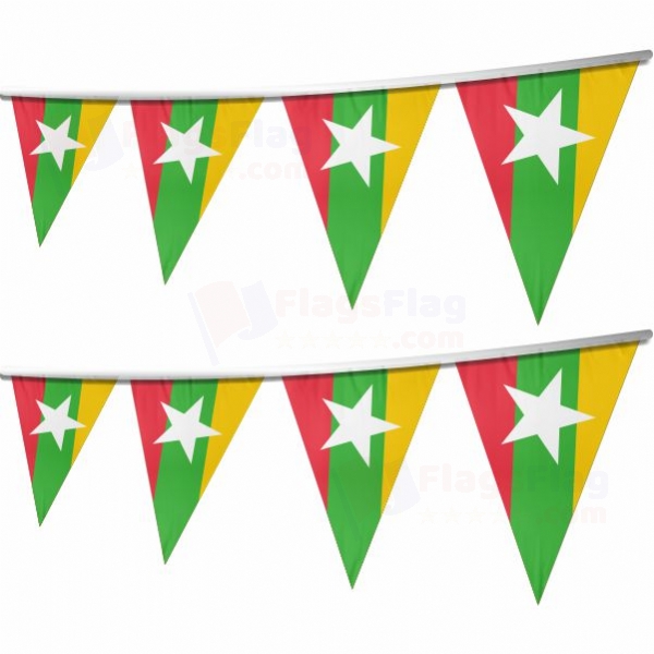 Myanmar Stringed Triangle Flag