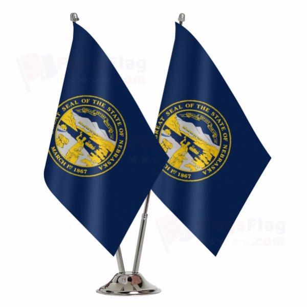 Nebraska 2 Table Flags