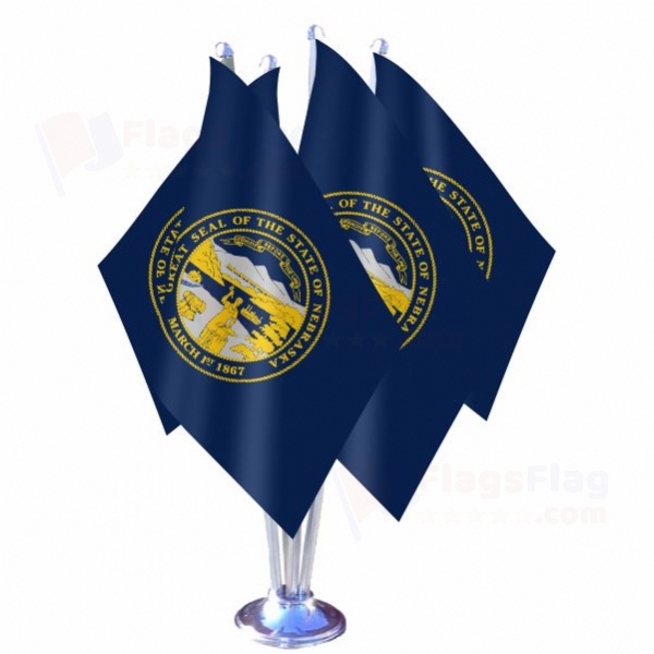 Nebraska Quadruple Table Flag
