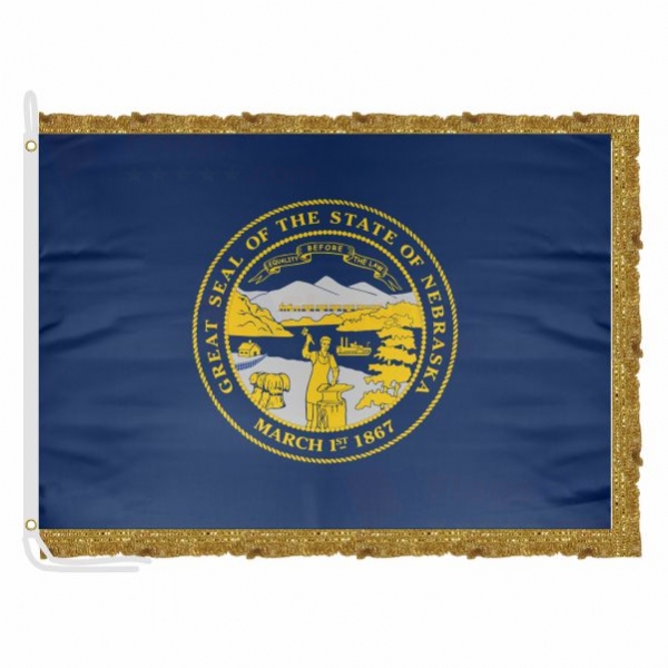 Nebraska Satin Office Flag