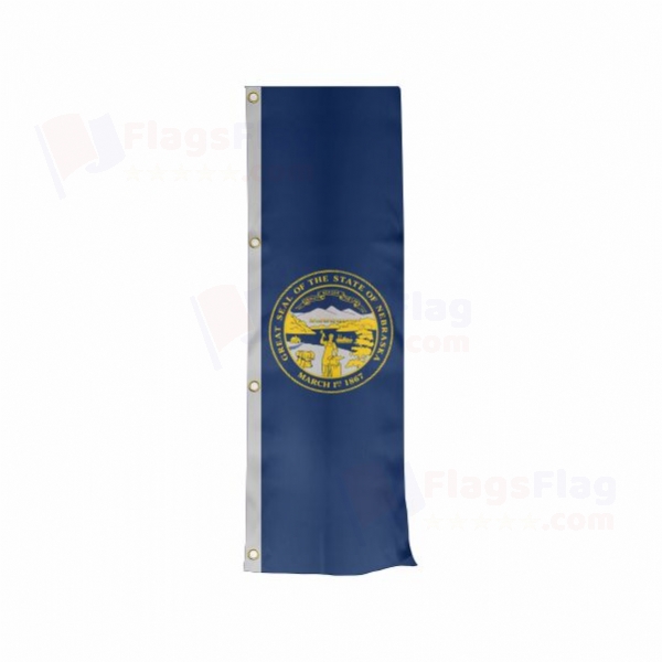 Nebraska Vertically Raised Flags