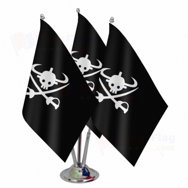 New Giant Warrior Pirates Triple Table Flag