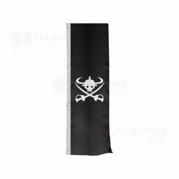 New Giant Warrior Pirates Vertically Raised Flags