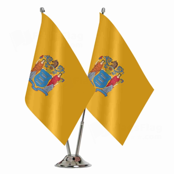 New Jersey 2 Table Flags