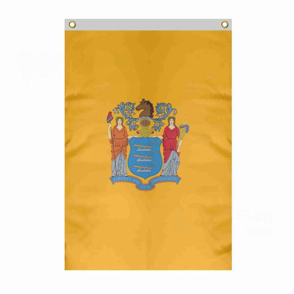New Jersey Large Size Flag Hanging on Building