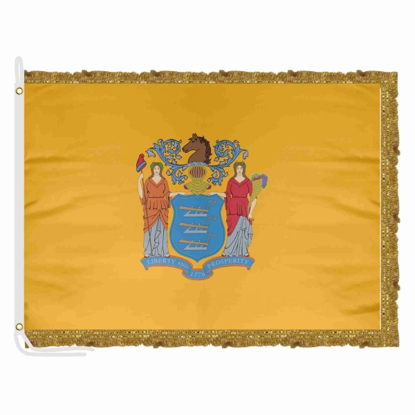 New Jersey Satin Office Flag