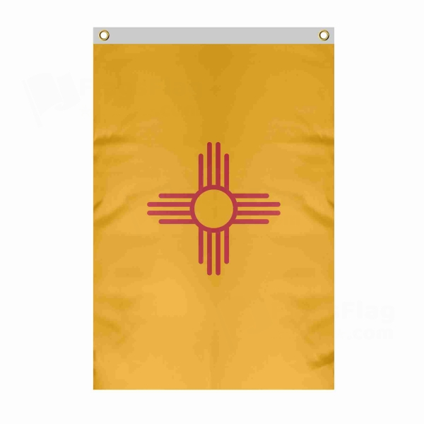 New Mex�co Large Size Flag Hanging on Building