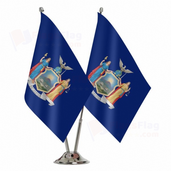 New York 2 Table Flags