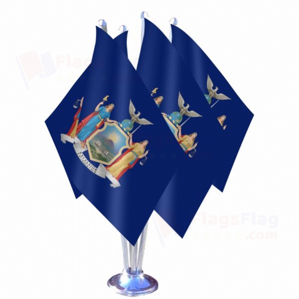 New York Quadruple Table Flag