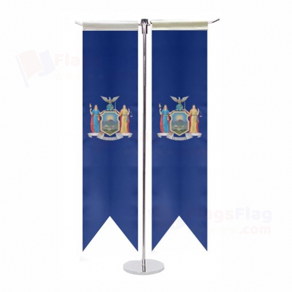 New York T Table Flags